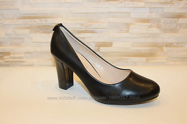 Туфли женские черные на каблуке т1550