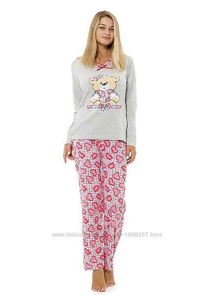  Пижама женская серая кофта и штаны код п516