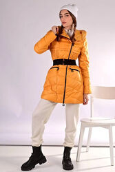  Куртка женская зимняя горчичная код п536