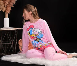  Пижама женская персиковая кофта и штаны код п543