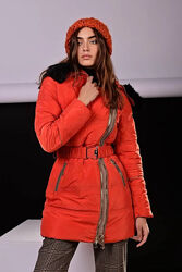  Куртка женская зимняя оранжевая код п556