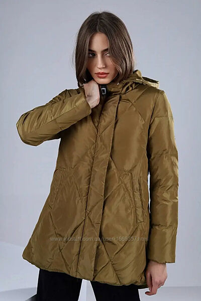  Куртка женская зимняя горчичная п562