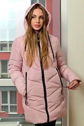 Куртка женская зимняя розовая п607