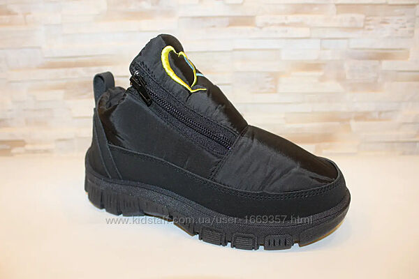 Кроссовки дутики женские зимние черные с297