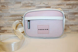  Женская сумка клатч розовая с белыми вставками код 7-2072