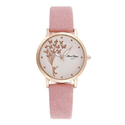  Часы женские кварцевые наручные с розовым ремешком код 686
