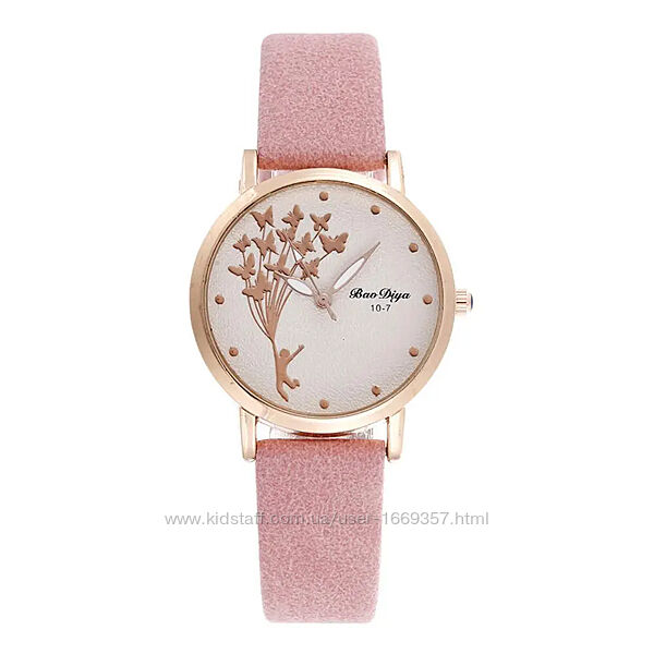  Часы женские кварцевые наручные с розовым ремешком код 686