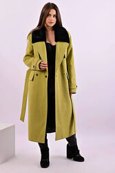  Пальто женское оливковое еврозима код п639