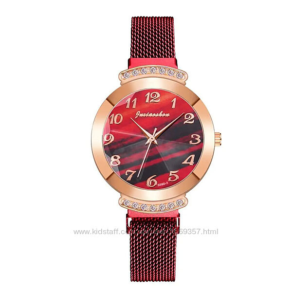  Женские наручные часы с красным ремешком код 688
