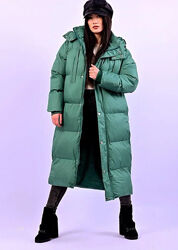  Куртка пальто женская зеленая еврозима код п655