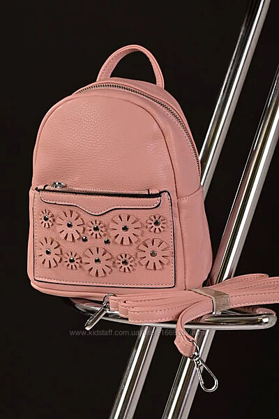  Женский маленький рюкзак розовый код 7-16