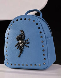  Рюкзак женский голубой код 7-69