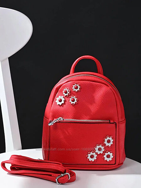  Небольшой рюкзак женский красный код 7-28