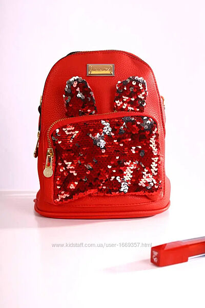 Небольшой женский красный рюкзак код 7-172