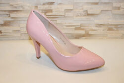  Туфли женские розовые на каблуке т1665
