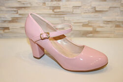  Туфли женские розовые на каблуке т1672