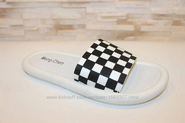  Шлепанцы женские силиконовые черно-белые б1478