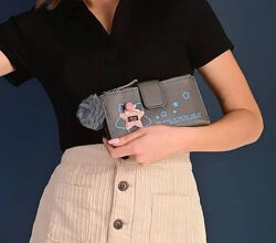  Кошелек женский серый код 466