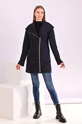  Пальто женское синее код п752