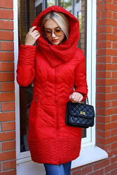 Куртка женская зимняя красная код п764