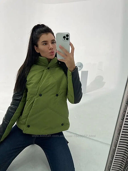  Куртка женская демисезонная зеленая код п779