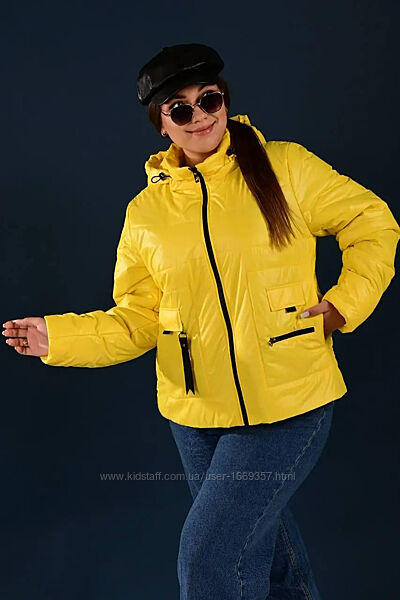  Куртка женская демисезонная желтая код п804