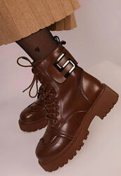  Ботинки женские зимние коричневые с337