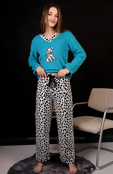 Пижама женская голубая кофта и штаны код п812