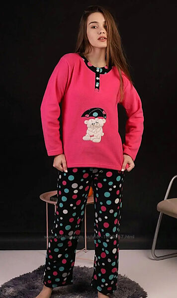 Пижама женская розовая кофта и штаны код п814