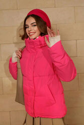  Куртка женская розовая еврозима код п826