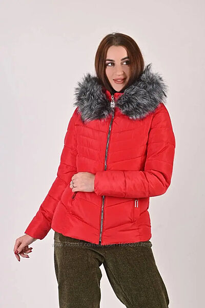  Куртка женская красная зимняя код п357