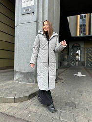  Куртка пальто женская зимняя серая код п853