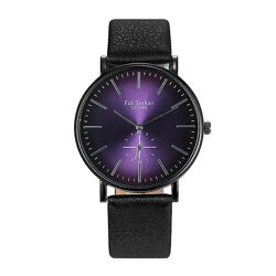  Кварцевые женские наручные часы с черным ремешком код 597