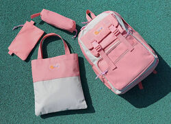  Набор женский розовый рюкзак, сумка, пенал и кошелек код 7-0241