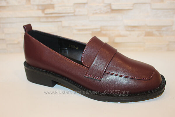 Туфли женские бордовые Т1837