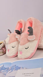  Женские розовые тапочки из искусственного меха Тп168