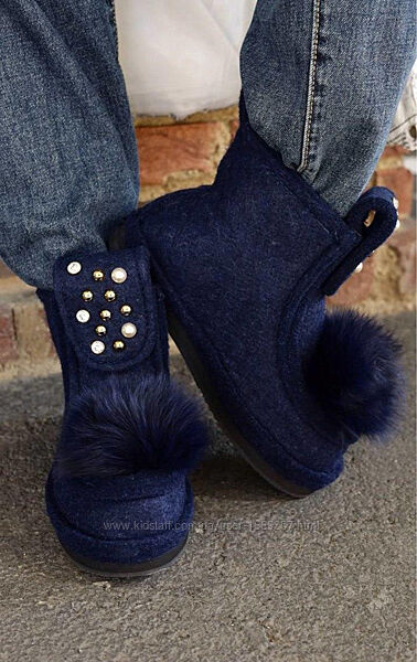 Угги бурки женские синие С401