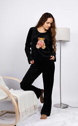 Пижама женская черная кофта и штаны П970