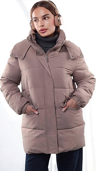 Куртка женская зимняя бежевая П979