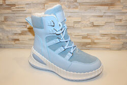Ботинки женские зимние голубые С420