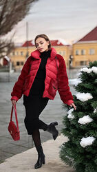 Куртка женская зимняя красная П1006