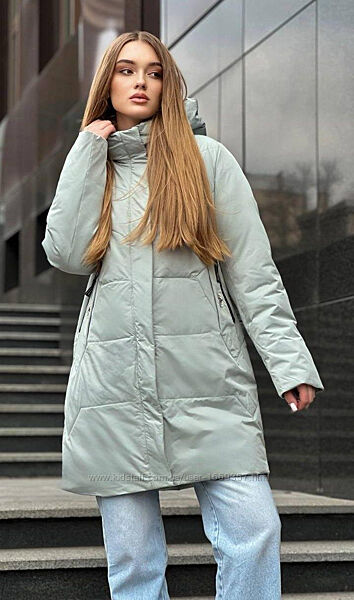  Куртка женская зимняя мятного цвета П972