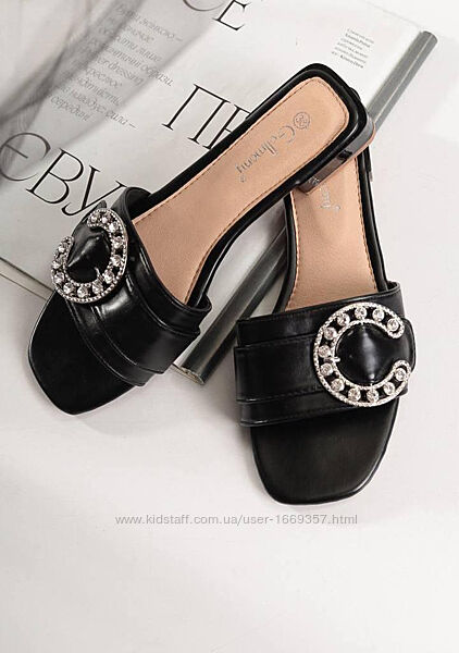 Шлепанцы женские черные Б1661