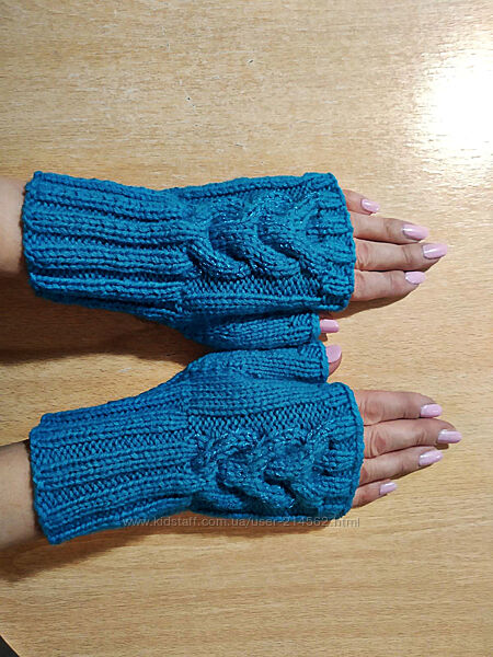Стильные теплые митенки перчатки без пальцев - хит сезона