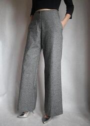 Сірі широкі брюки кльош з кишенями розмір с-м 8