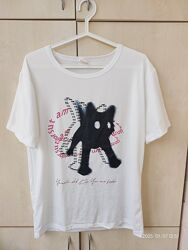 Футболка жіноча з котиком р-р L-XL