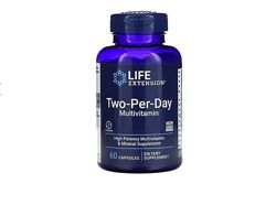 Life Extension, мультивитамины, мультивітаміни Two-Per-Day, 60 таблеток