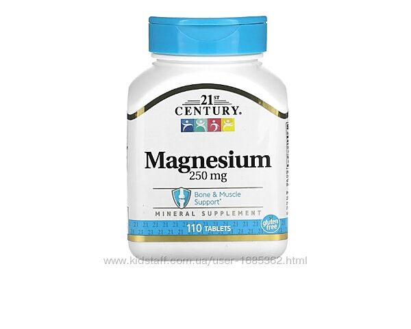 21st century, Magnesium, магний магній 250 мг, 110 таблеток