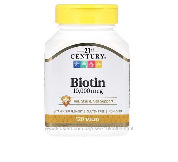 Акция 21st Century, Biotin, Биотин, 10000 мкг, витамины, оригинал, США