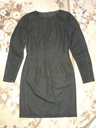 Платье-футляр черное люрикс размер 42